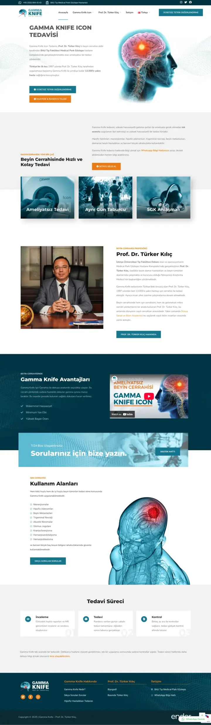 Gamma Knife web sitesi tasarımı