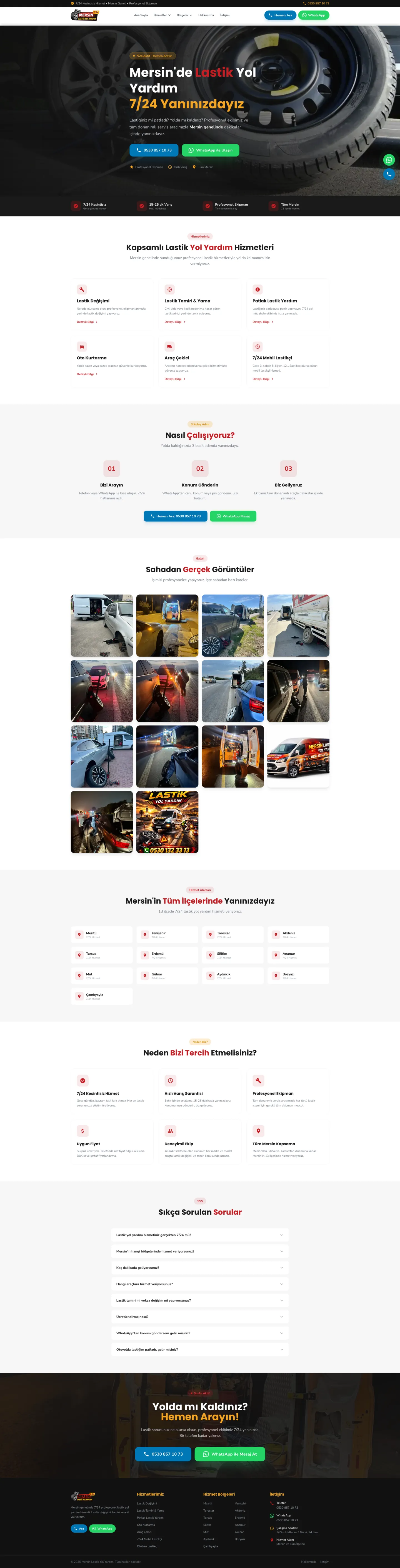 Mersin Lastik Yol Yardım web sitesi